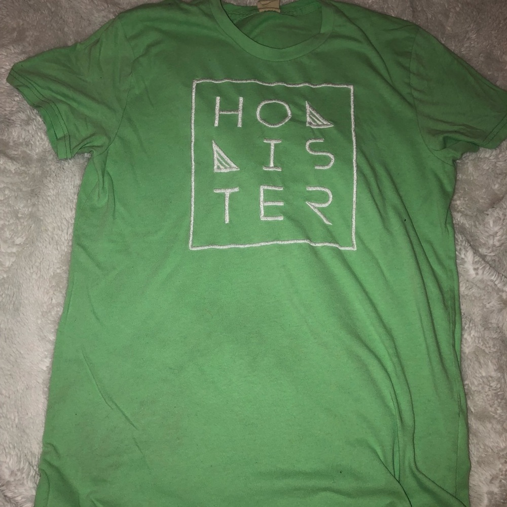 Hollister green logo print t-shirt girls